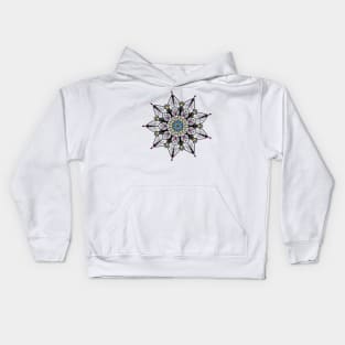 Spiky mandala - grey version Kids Hoodie